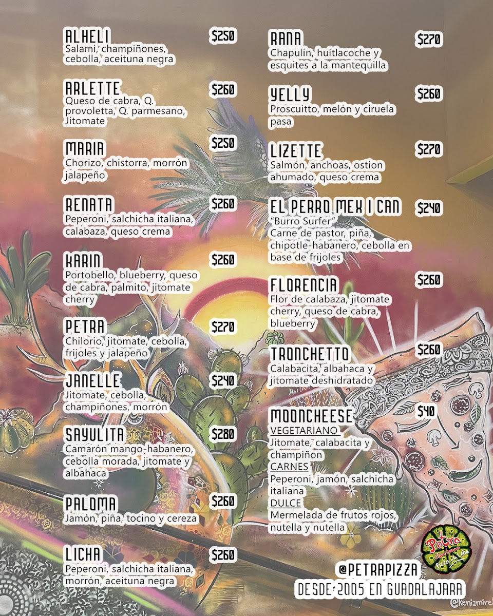 Petra Pizza a la Leña Menu - Image 1